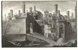 9 (i.t. 149) Ignoto, Veduta di Porta Marzia a Perugia